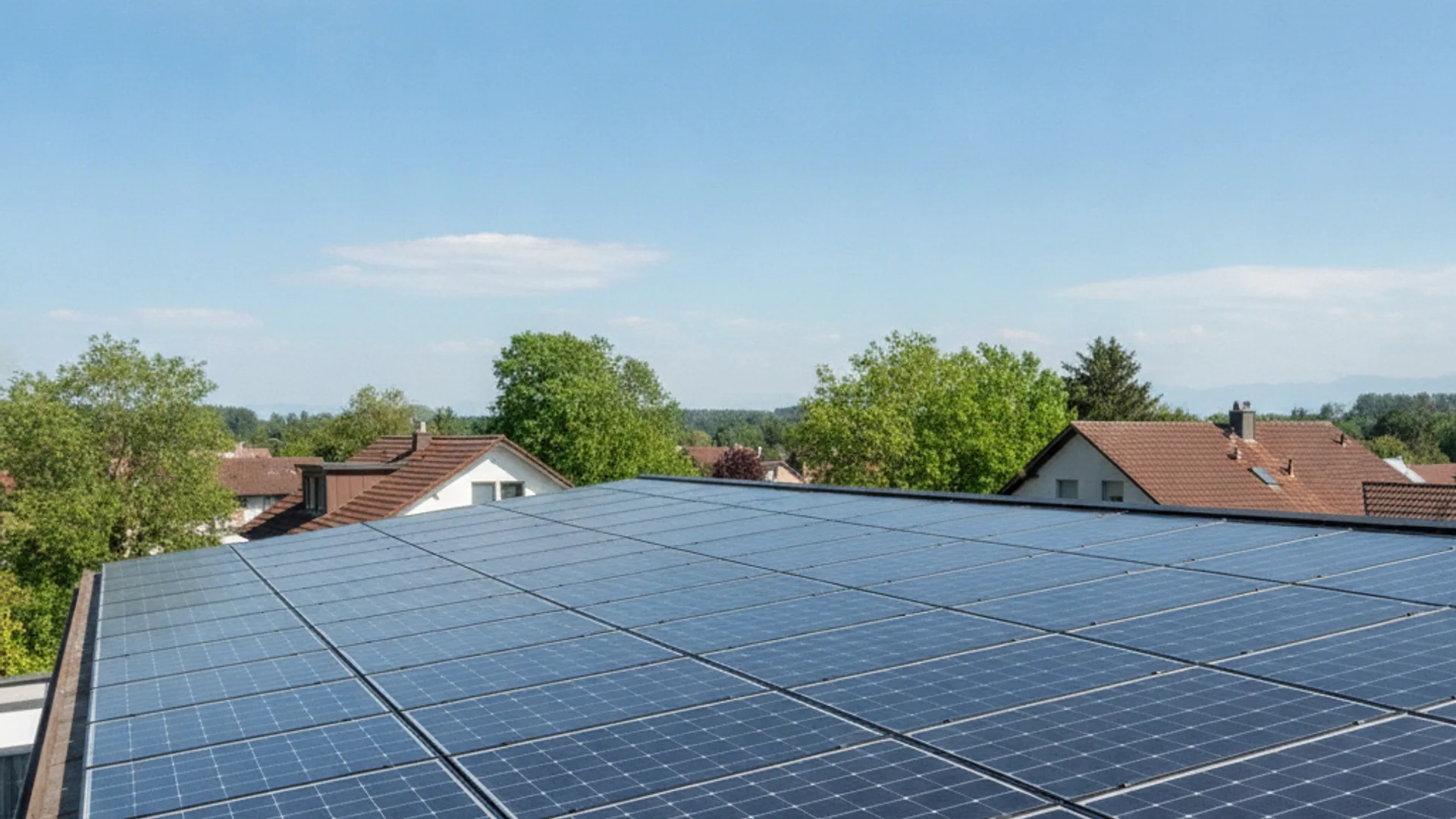 Moderne Photovoltaik-Anlage auf einem Schweizer Einfamilienhaus