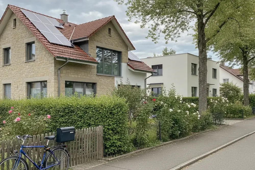 Photovoltaik-Anlage auf einem Haus in Oberwil