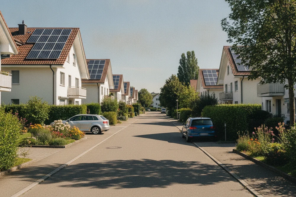 Photovoltaik-Anlage auf einem Haus in Reinach